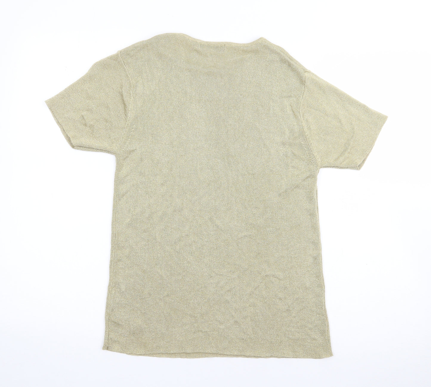 St Bernard Womens Gold  Viscose Basic T-Shirt Size 14 Round Neck