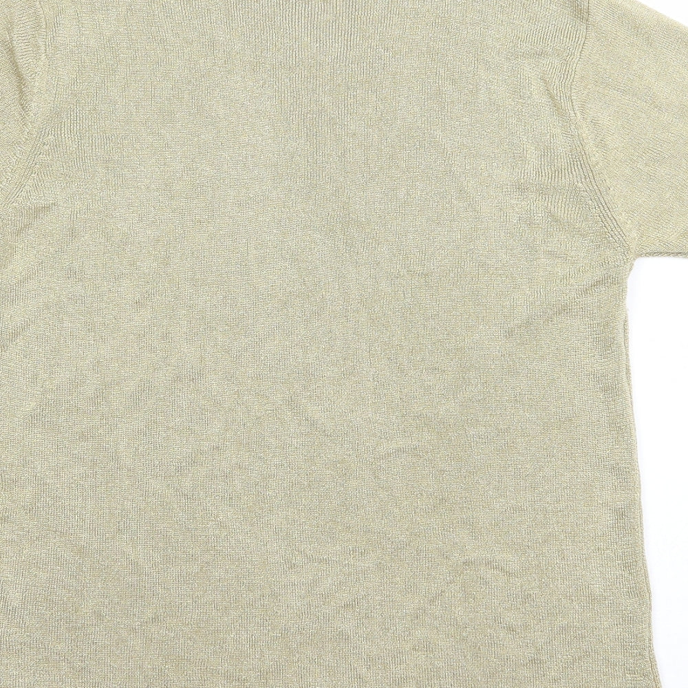 St Bernard Womens Gold  Viscose Basic T-Shirt Size 14 Round Neck