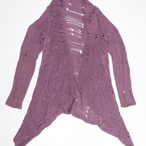 Eisamarda Womens Purple Roll Neck  Acrylic Cardigan Jumper Size L