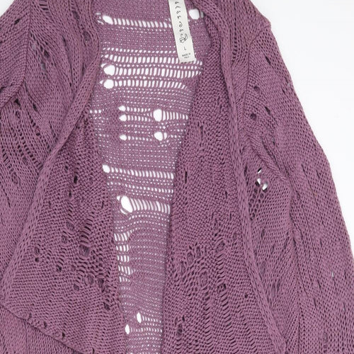 Eisamarda Womens Purple Roll Neck  Acrylic Cardigan Jumper Size L