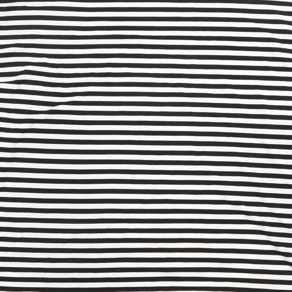 SheIn Womens White Boat Neck Striped Elastane Pullover Jumper Size XL