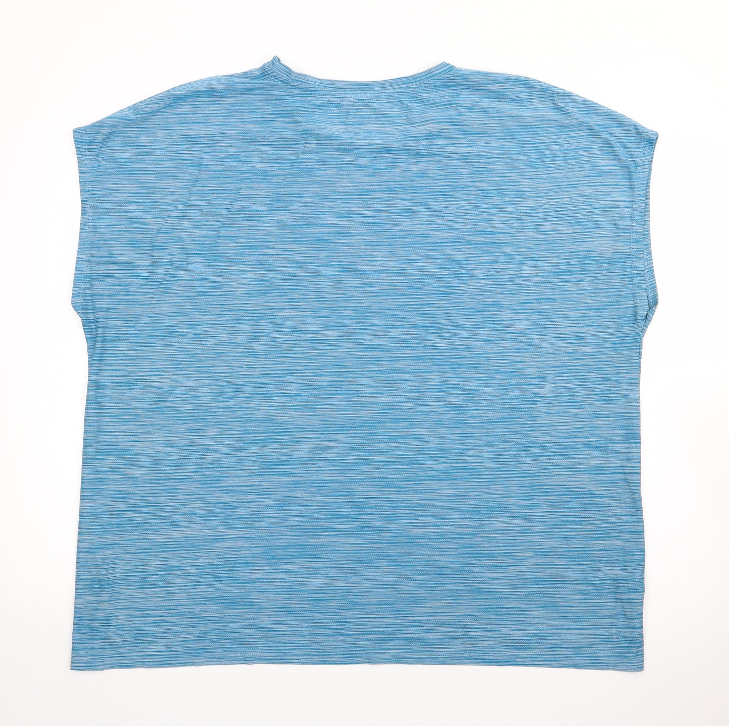 Dunnes Stores Womens Blue  Polyester Basic T-Shirt Size XL Round Neck
