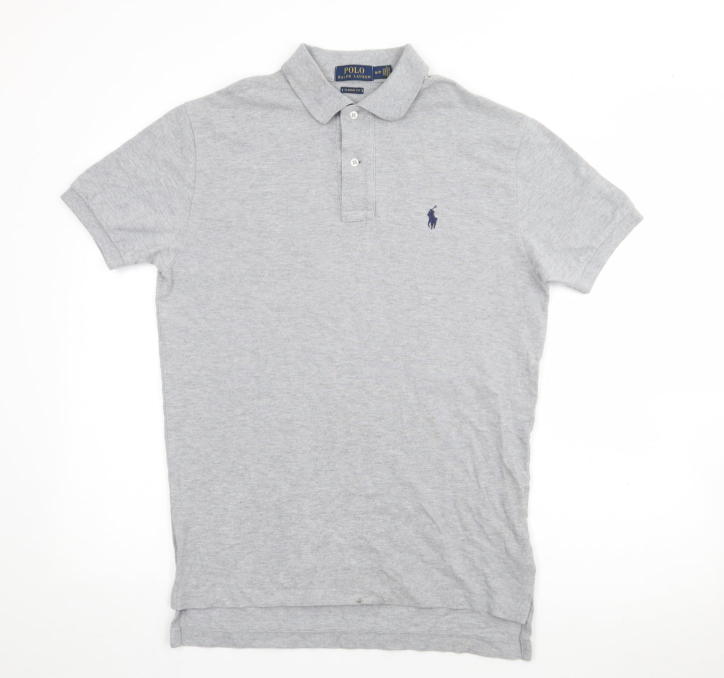 Polo Ralph Lauren Mens Grey  Cotton  Polo Size S Collared Button