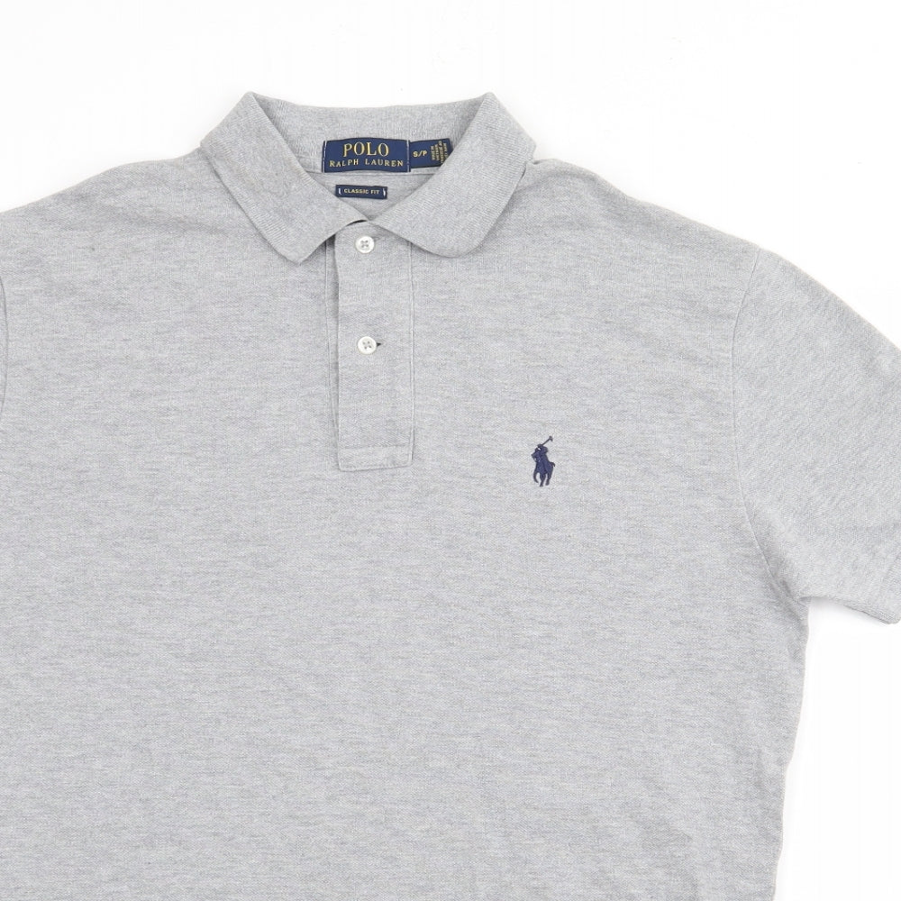 Polo Ralph Lauren Mens Grey  Cotton  Polo Size S Collared Button