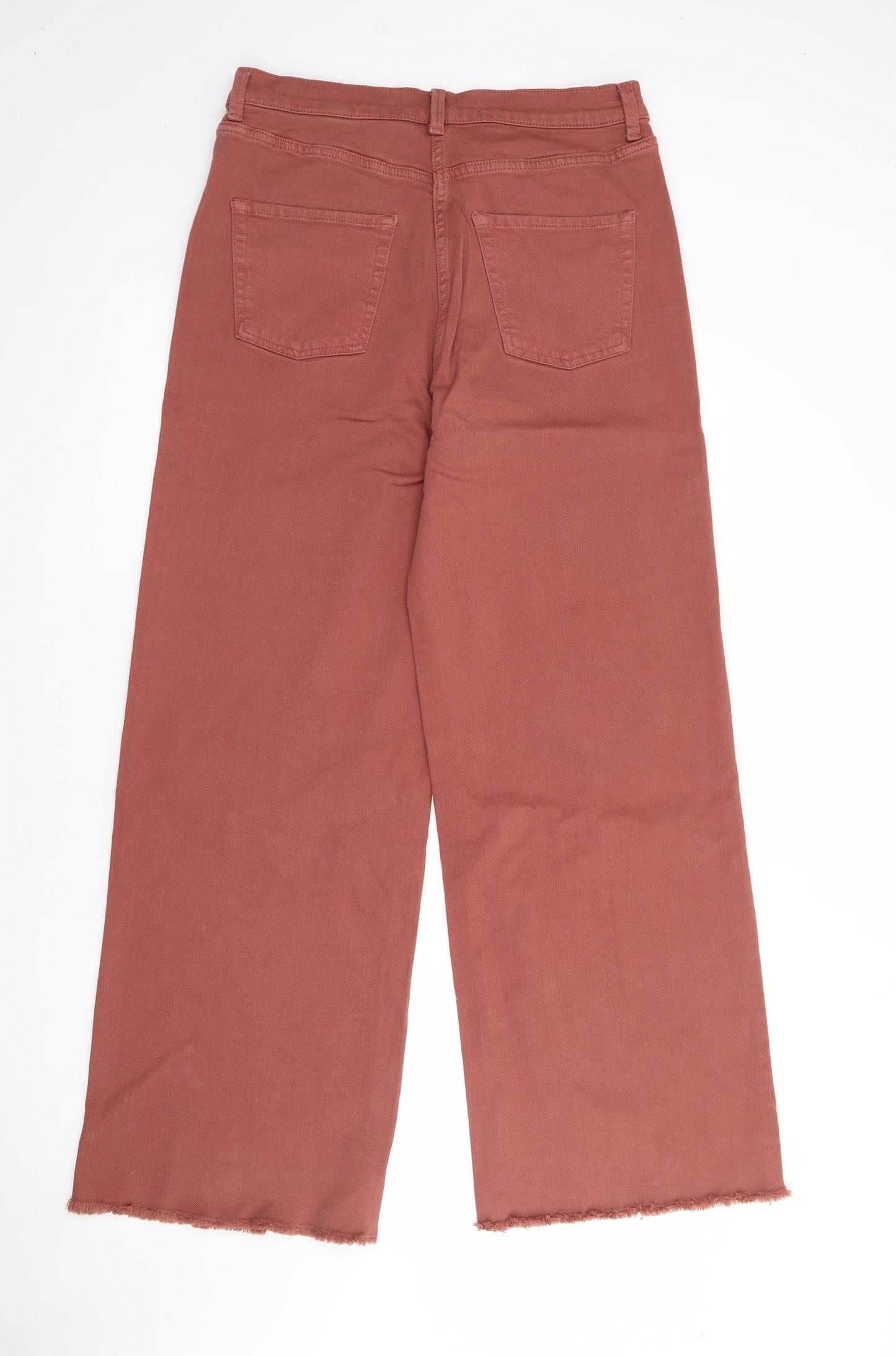 NEXT Womens Red  Cotton Wide-Leg Jeans Size 12 L29 in Regular