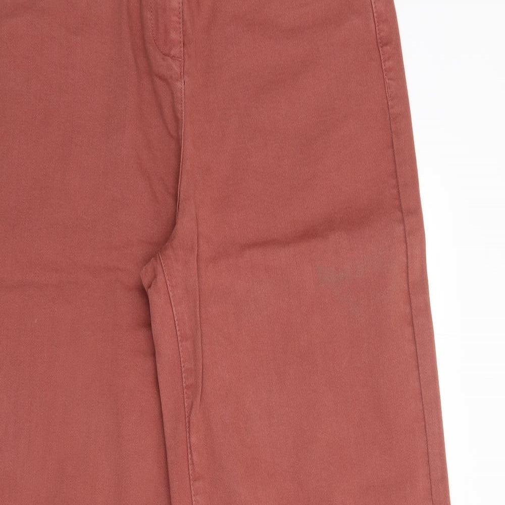 NEXT Womens Red  Cotton Wide-Leg Jeans Size 12 L29 in Regular