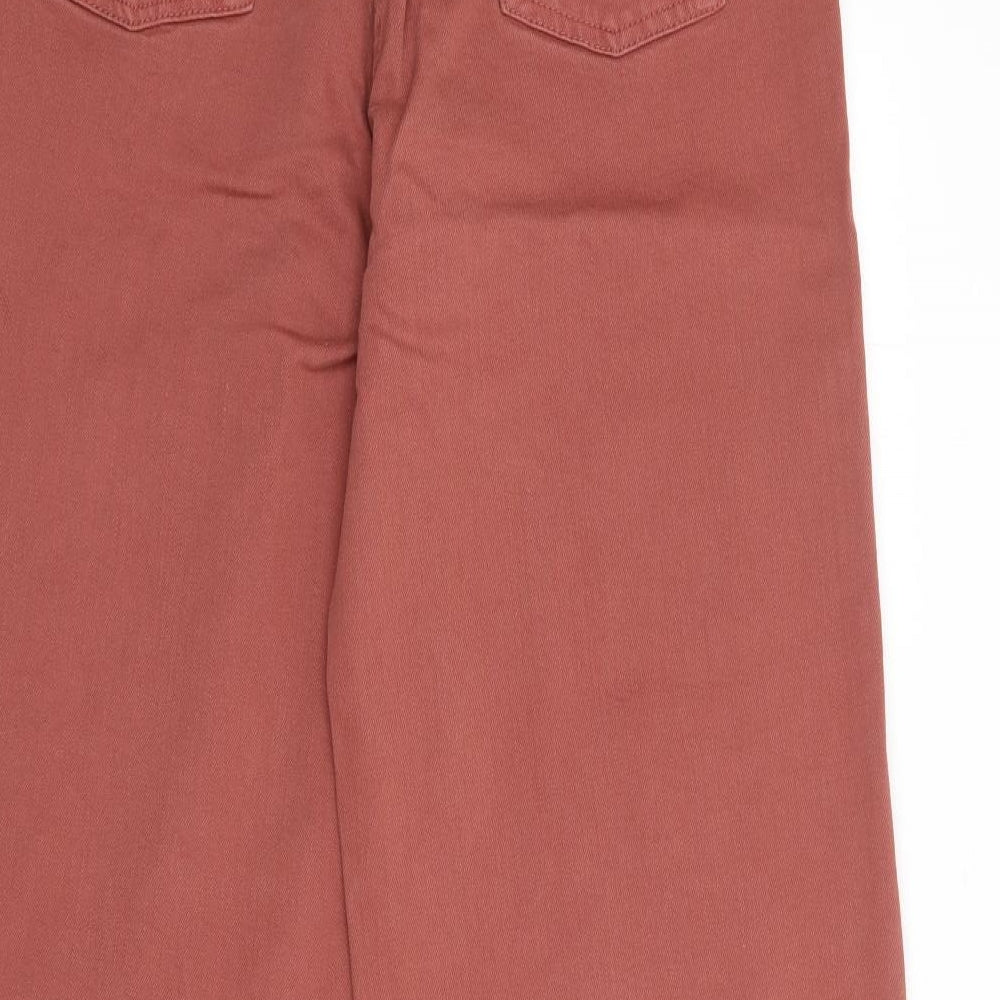 NEXT Womens Red  Cotton Wide-Leg Jeans Size 12 L29 in Regular