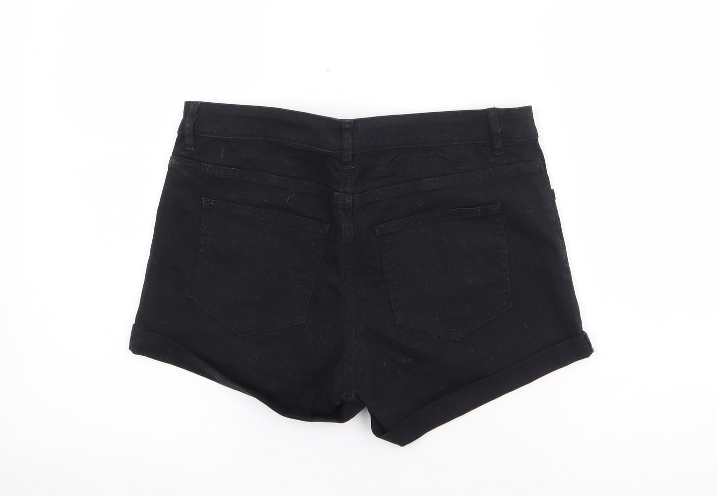 H&M Womens Black  Polyester Boyfriend Shorts Size 10  Regular