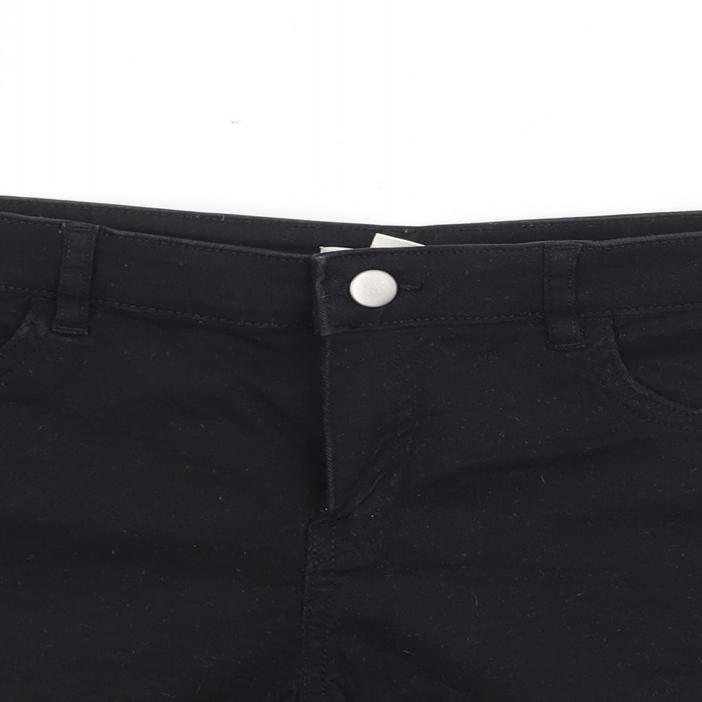 H&M Womens Black  Polyester Boyfriend Shorts Size 10  Regular