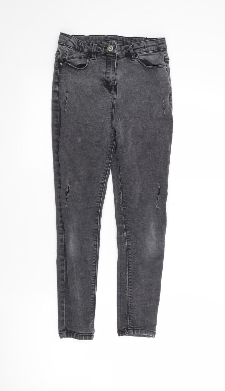 Matalan Girls Black  Cotton Skinny Jeans Size 11 Years  Regular
