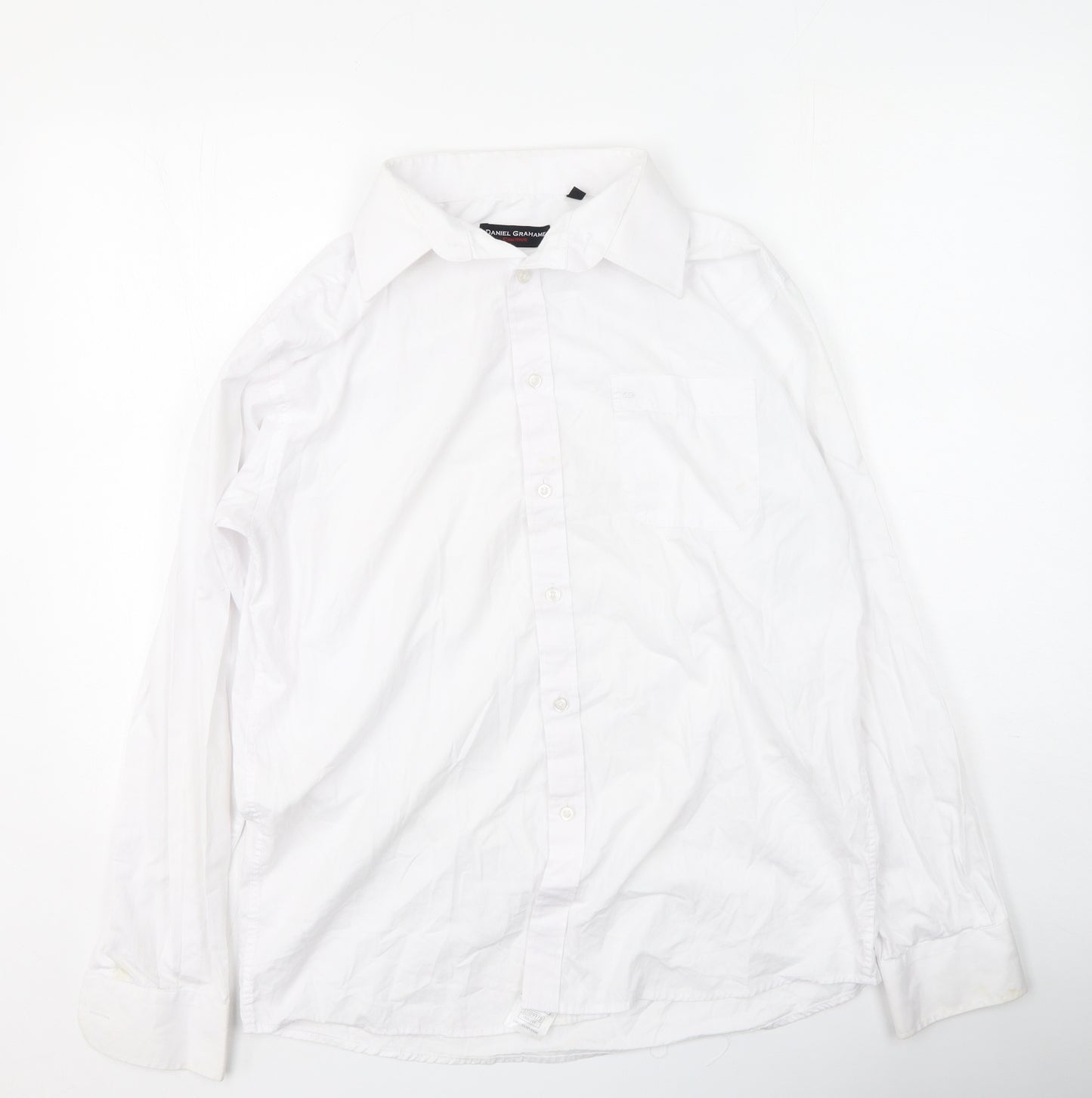Daniel Grahame  Mens White  Cotton  Polo Size 16 Collared