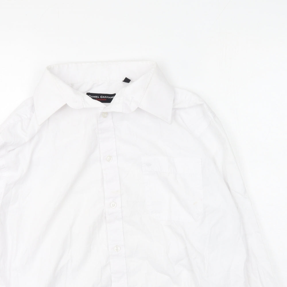 Daniel Grahame  Mens White  Cotton  Polo Size 16 Collared