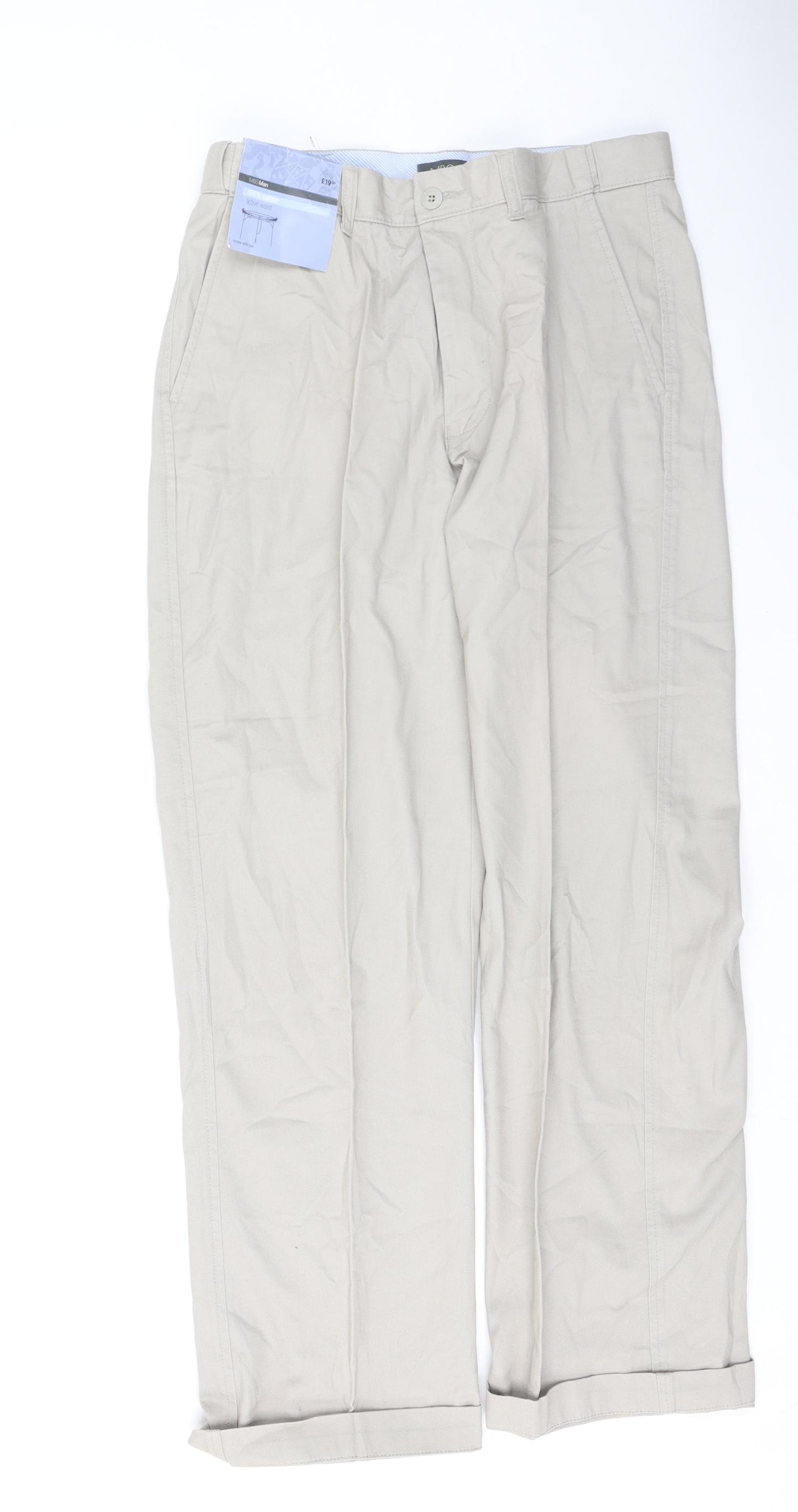 Marks and Spencer Mens Brown  Polyester Trousers  Size 32 L31 in Regular
