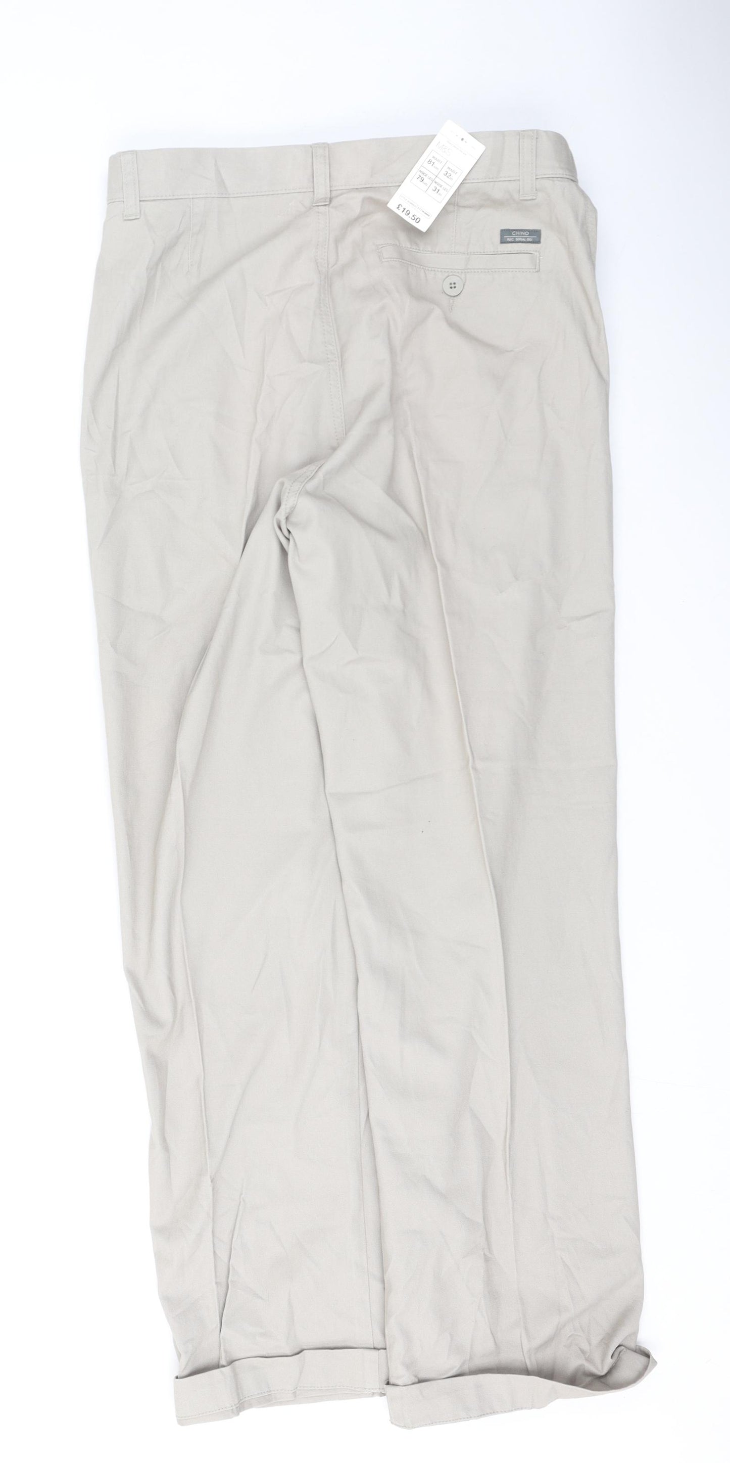 Marks and Spencer Mens Brown  Polyester Trousers  Size 32 L31 in Regular