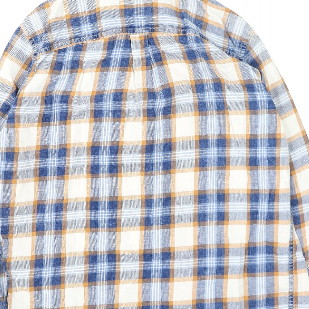 JACK AND JONES  Mens Multicoloured Plaid Cotton  Polo Size M Collared