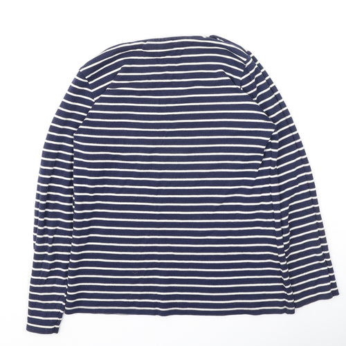 J4 Clothing Womens Black Striped Cotton Basic T-Shirt Size S Round Neck