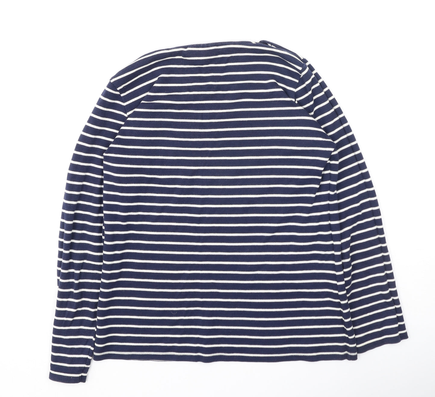 J4 Clothing Womens Black Striped Cotton Basic T-Shirt Size S Round Neck