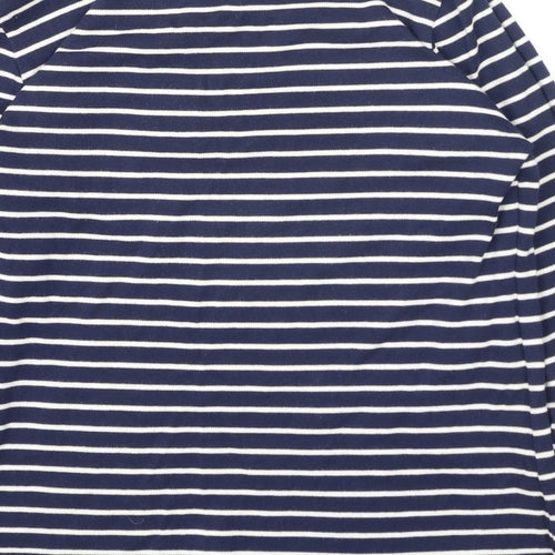 J4 Clothing Womens Black Striped Cotton Basic T-Shirt Size S Round Neck