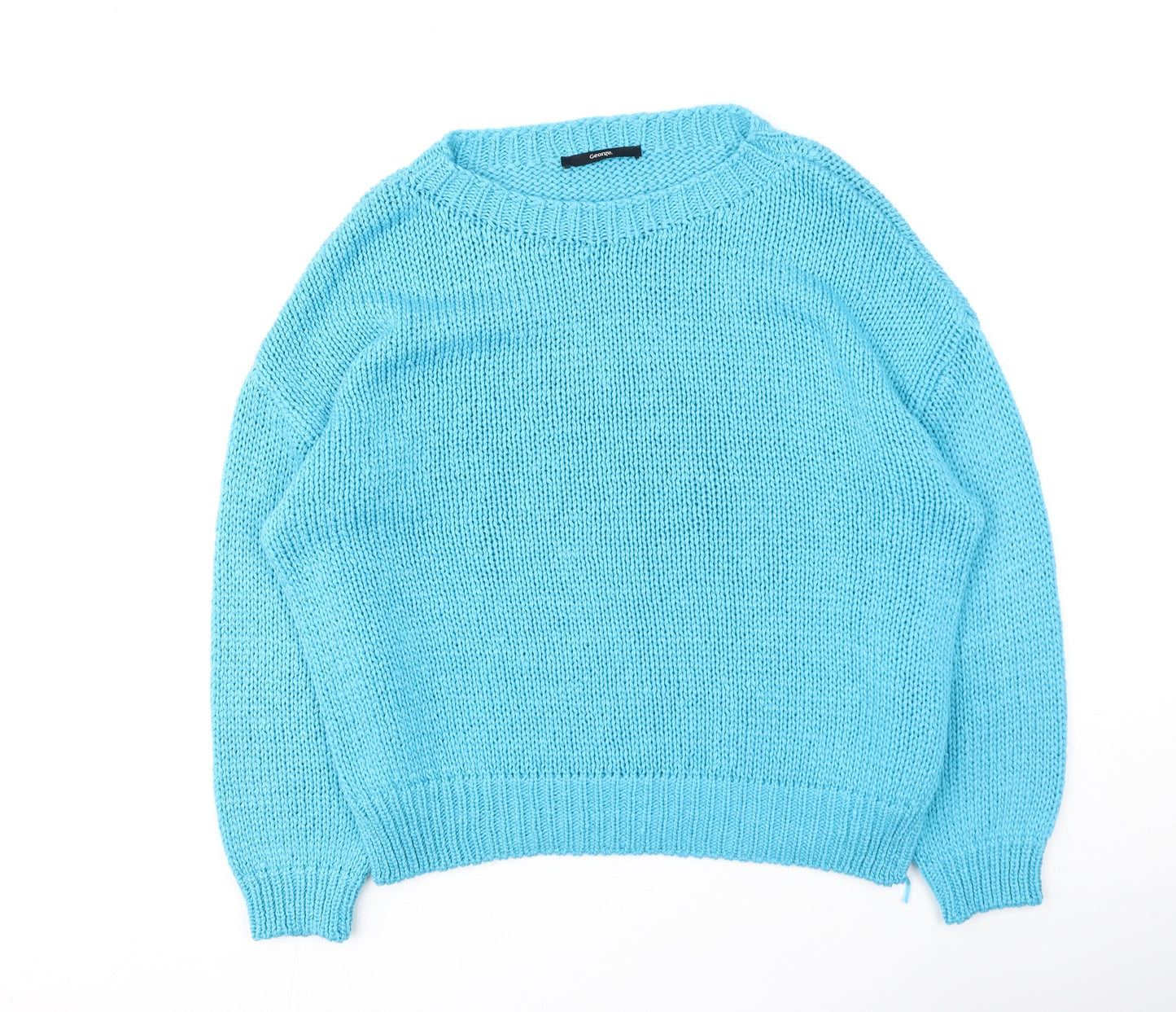 George  Womens Green Round Neck  Acrylic Pullover Jumper Size 12