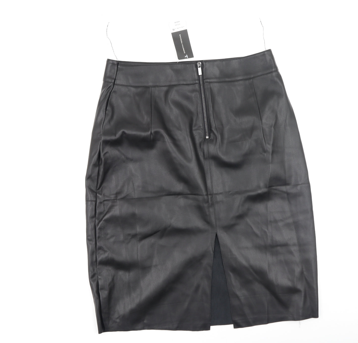 Dorothy Perkins Womens Black  Polyester A-Line Skirt Size 14