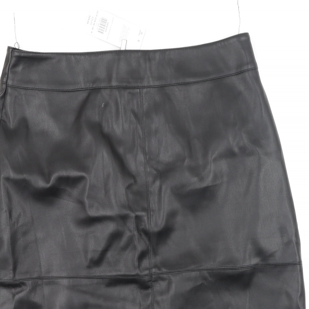 Dorothy Perkins Womens Black  Polyester A-Line Skirt Size 14