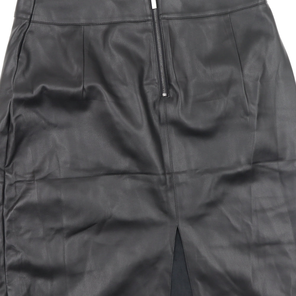 Dorothy Perkins Womens Black  Polyester A-Line Skirt Size 14