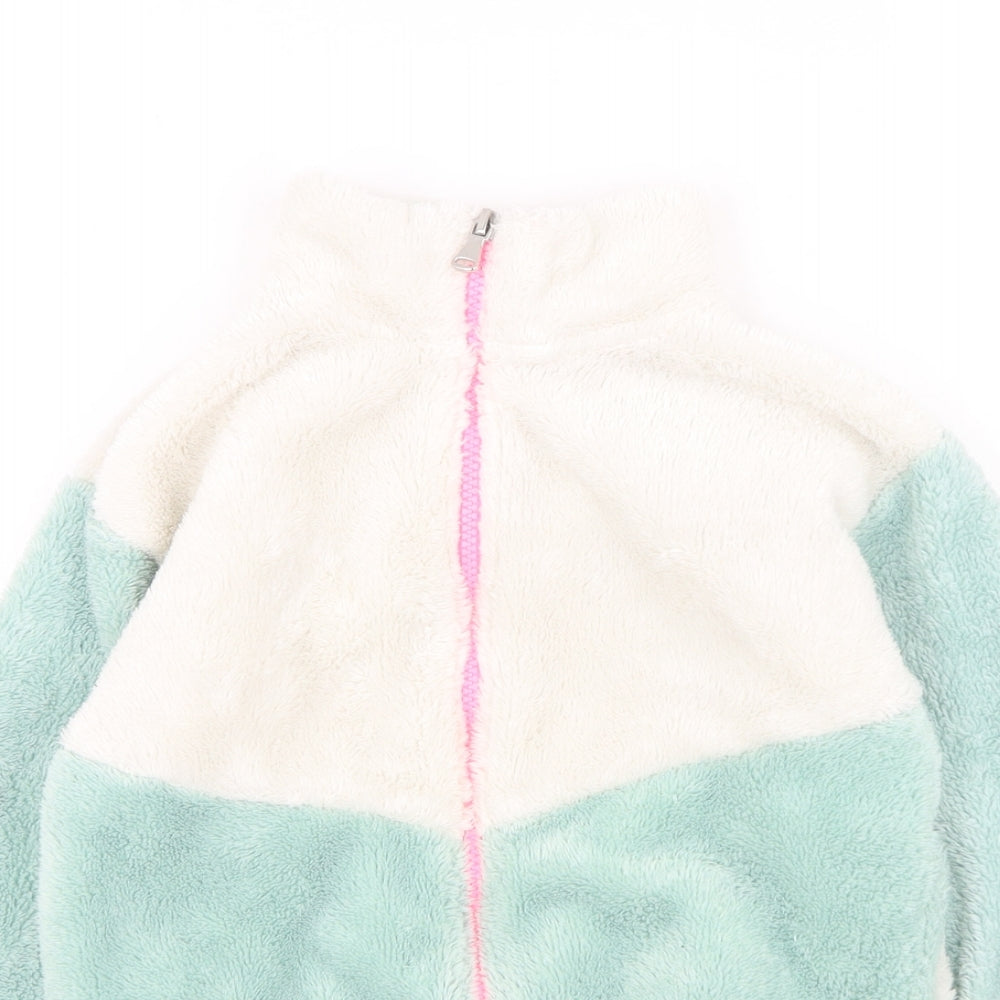 H&M Girls Multicoloured High Neck  Polyester Full Zip Jumper Size 6-7 Years