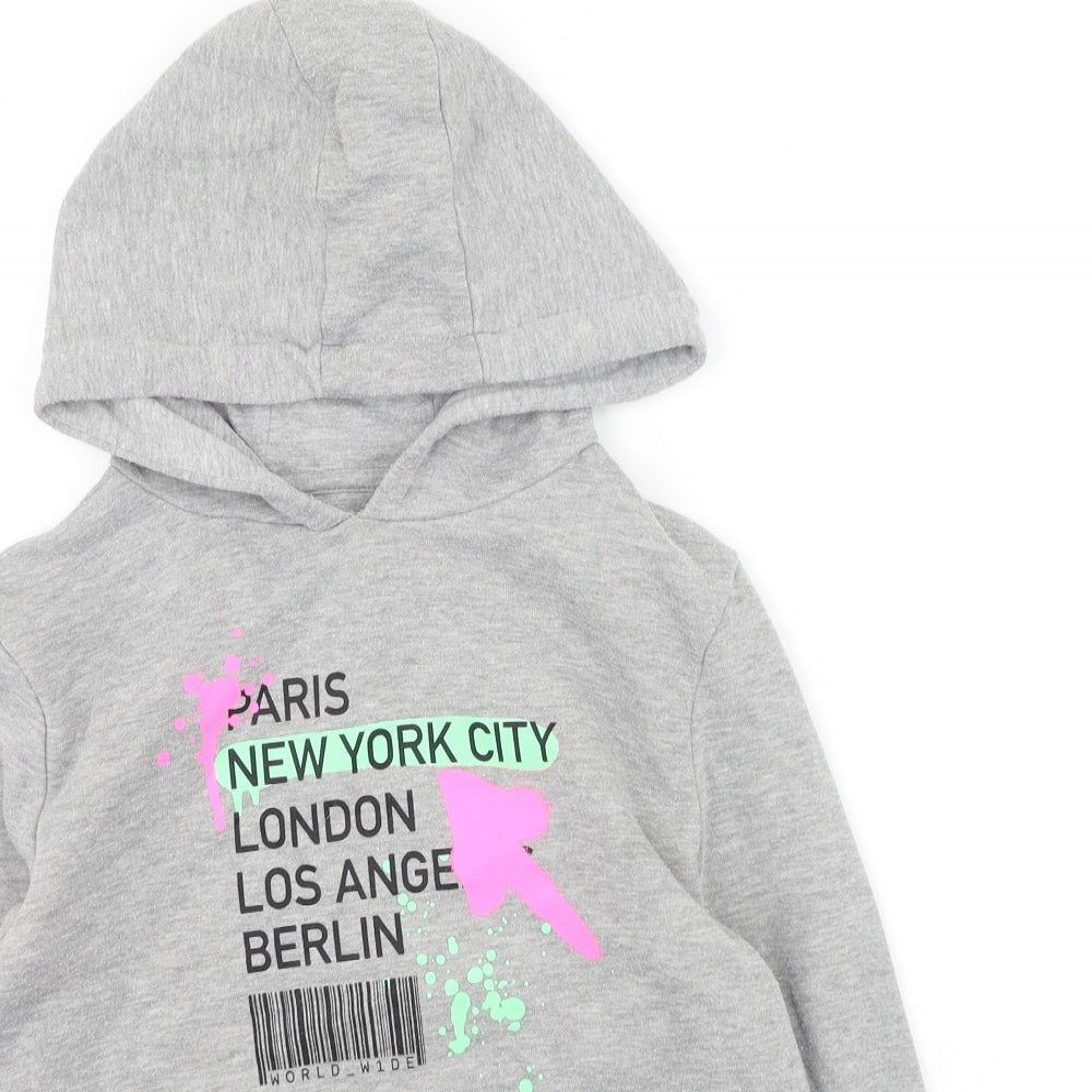Primark  Girls Grey  Cotton Pullover Hoodie Size 10-11 Years