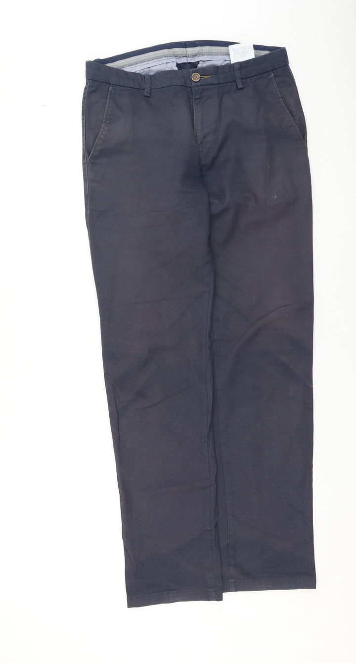 Bugatti Mens Blue Cotton Trousers Size 26 L30 in Regular