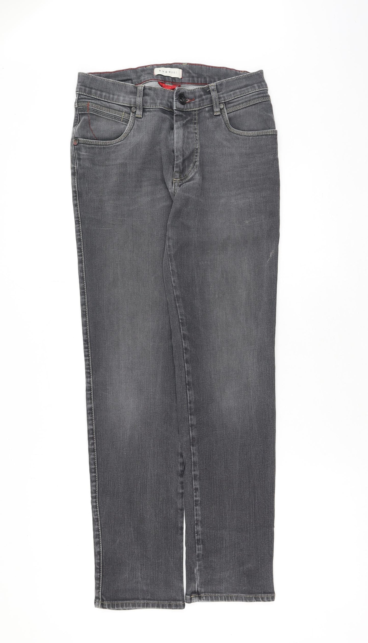 Bugatti Womens Grey  Cotton Straight Jeans Size 28 L31 in Regular