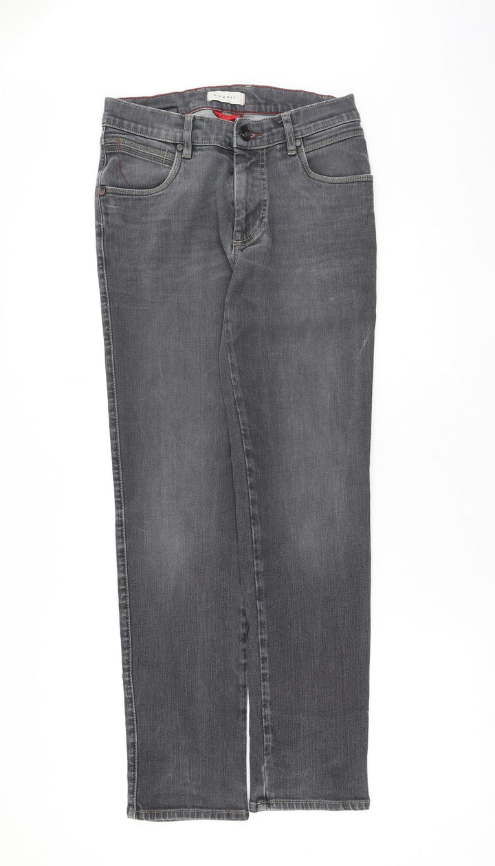 Bugatti Womens Grey  Cotton Straight Jeans Size 28 L31 in Regular