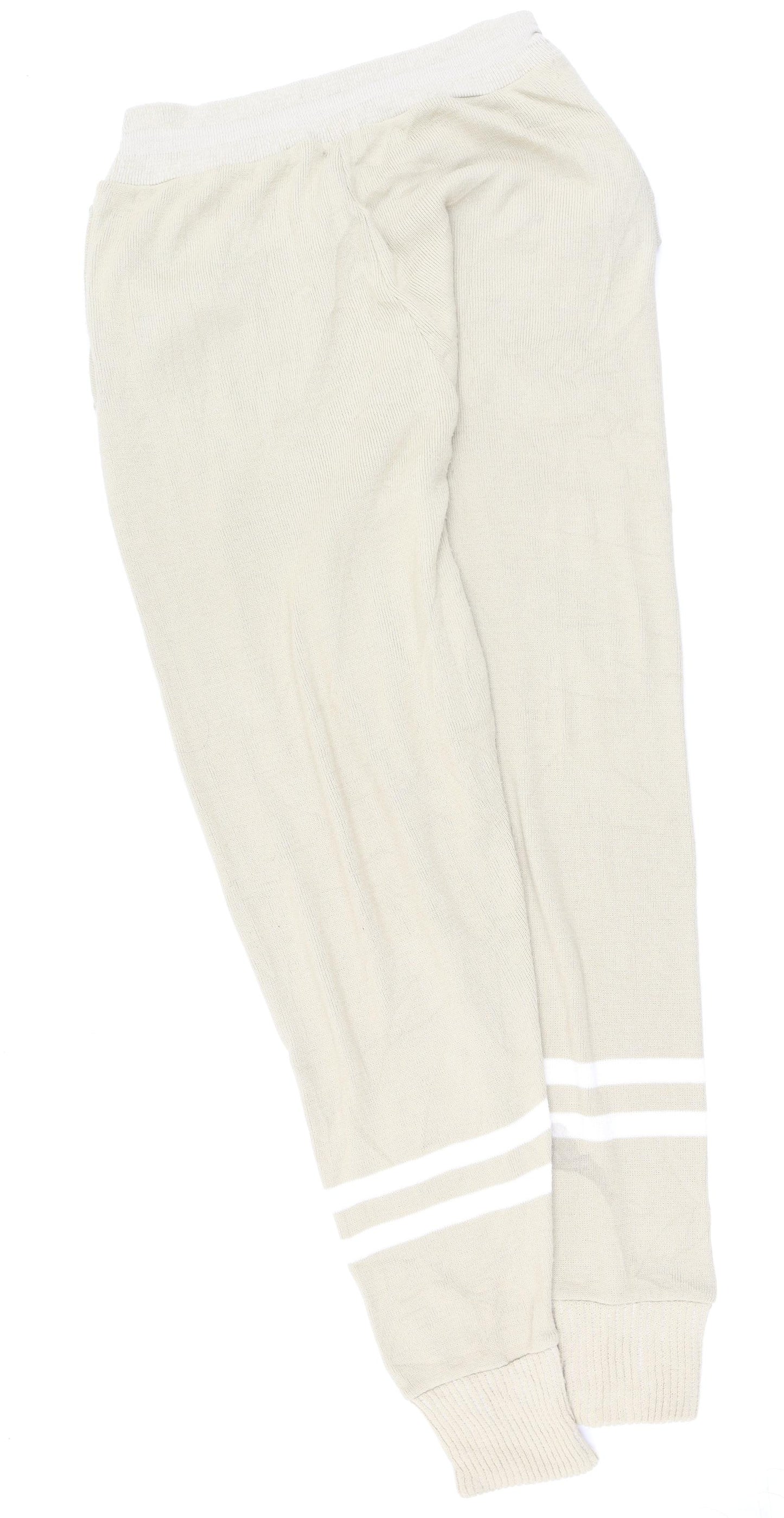 PRETTYLITTLETHING Womens Beige  Acrylic Jogger Trousers Size L L29 in Regular