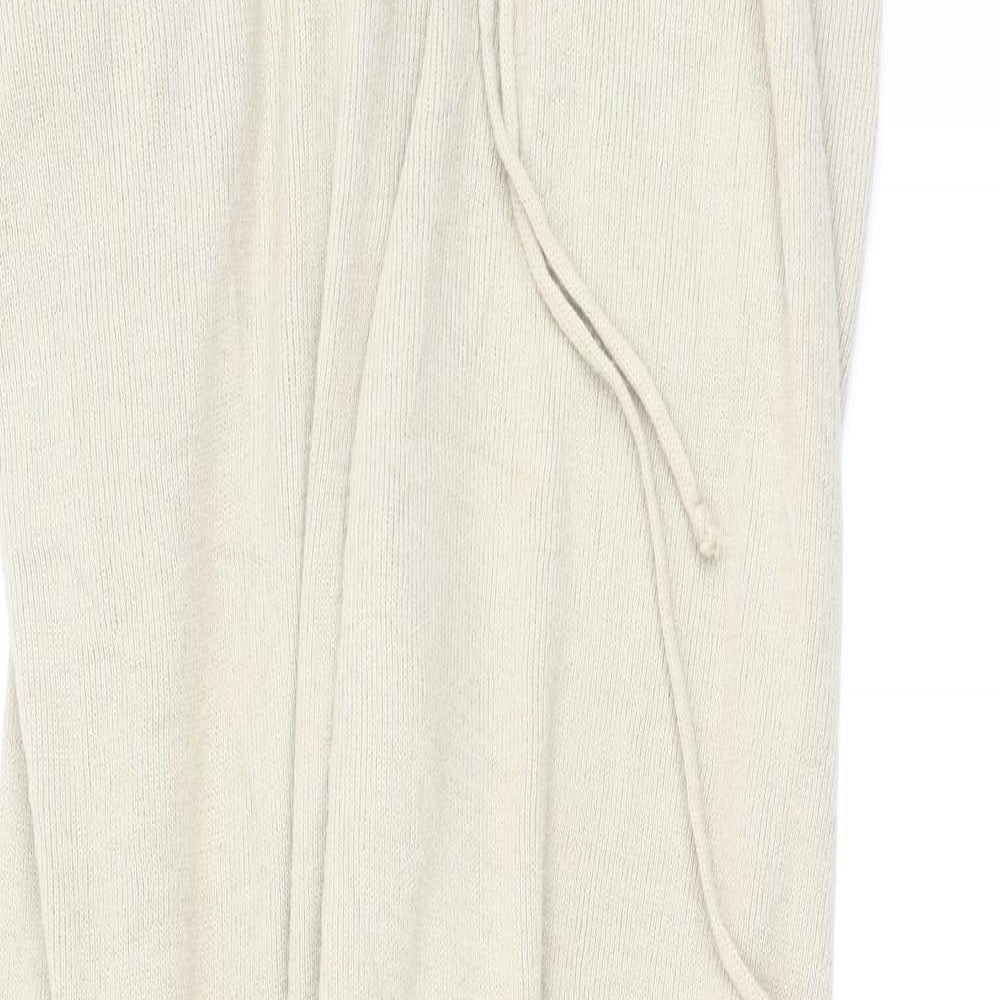 PRETTYLITTLETHING Womens Beige  Acrylic Jogger Trousers Size L L29 in Regular