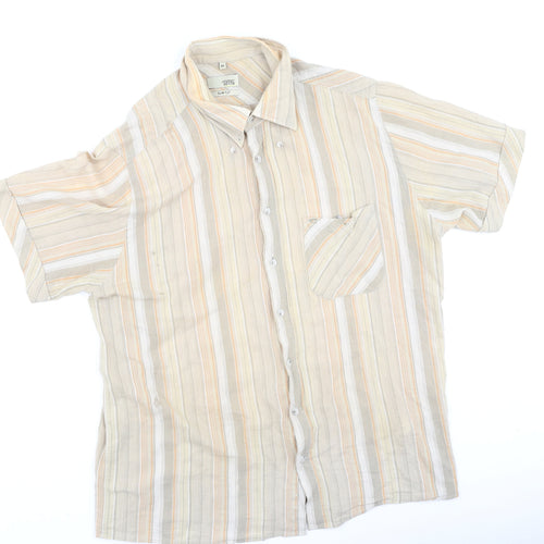 Camel Active Mens Multicoloured Striped Cotton  Polo Size XL Collared