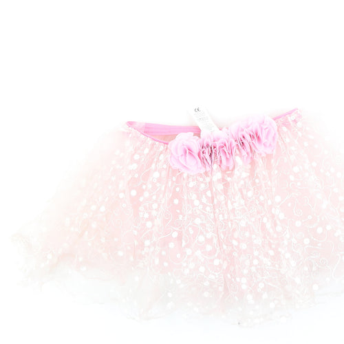 Preworn  Girls Pink  Polyester Flare Skirt One Size  Regular