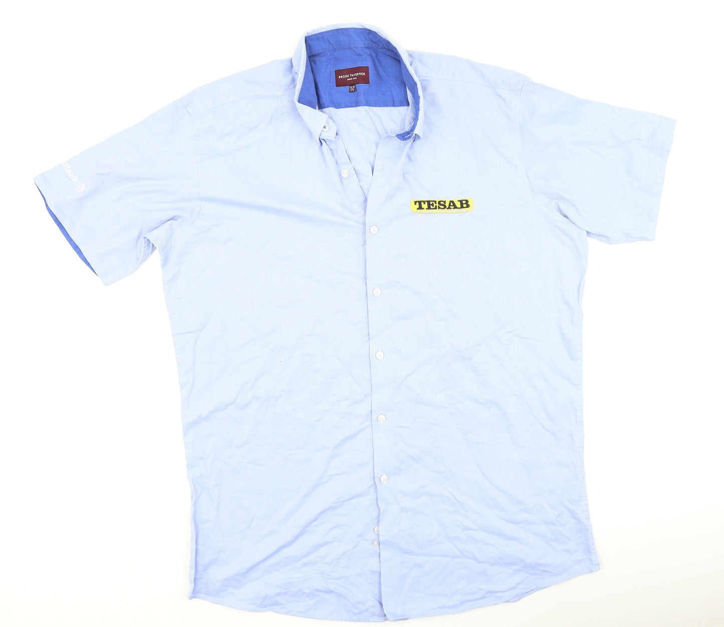 Brook Taverner Mens Blue  Cotton  Polo Size 44 Collared
