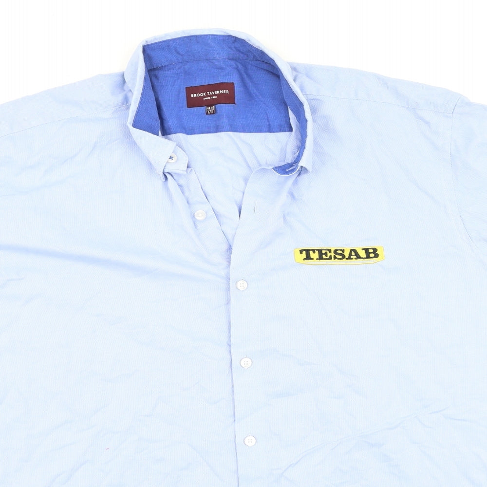Brook Taverner Mens Blue  Cotton  Polo Size 44 Collared