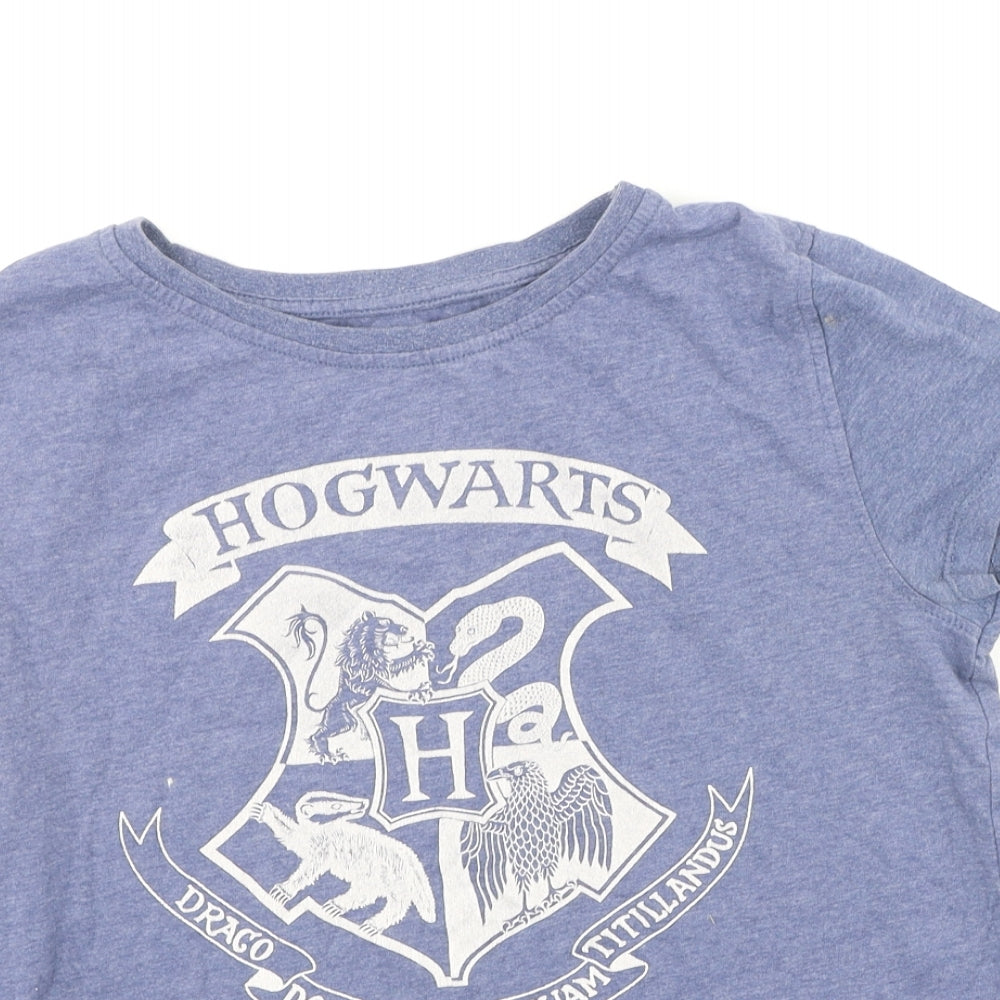 Preworn Womens Blue  Cotton Basic T-Shirt Size 10 Round Neck - Harry Potter