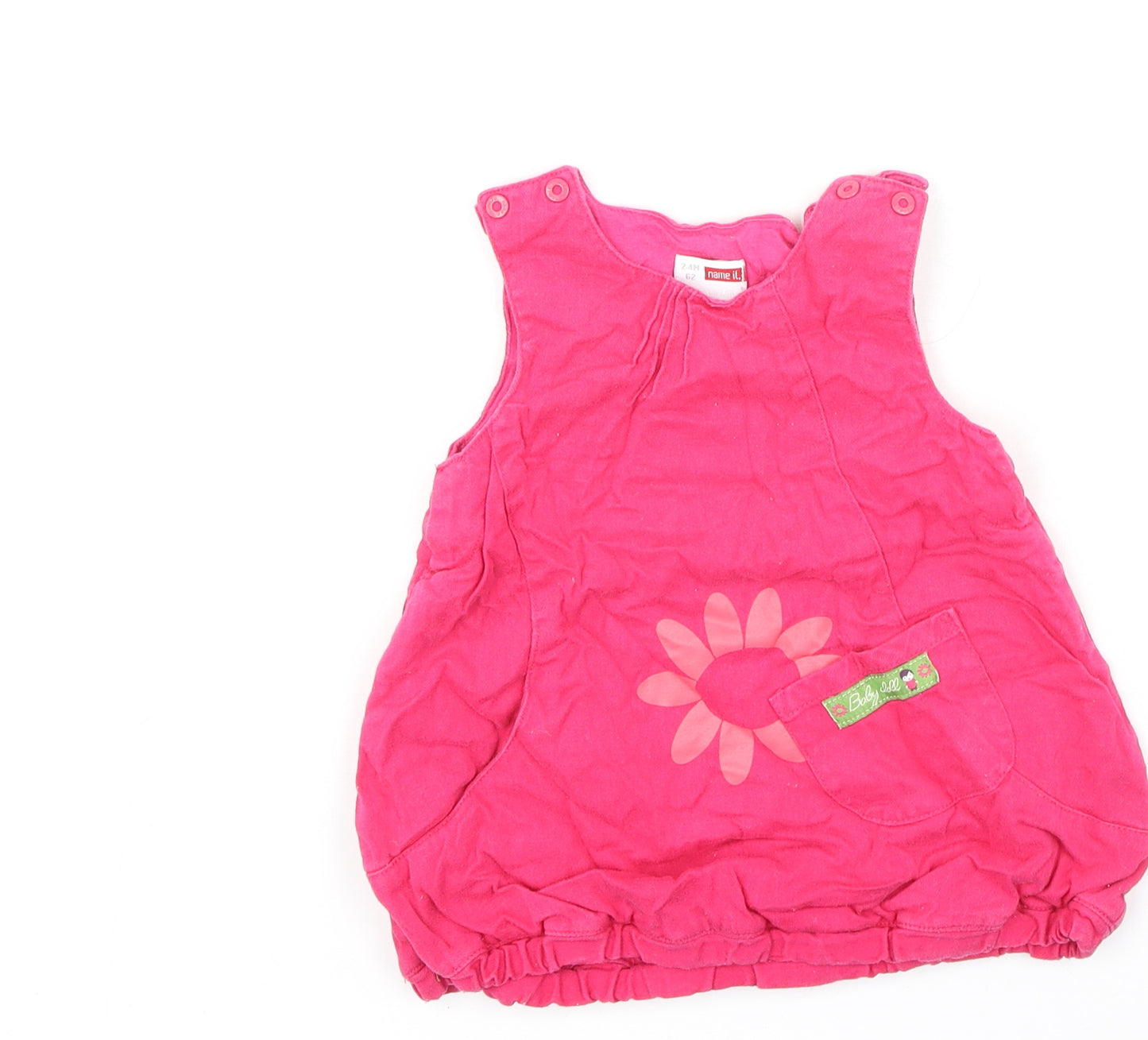 name it Girls Pink  Cotton A-Line  Size 2-3 Years  Round Neck