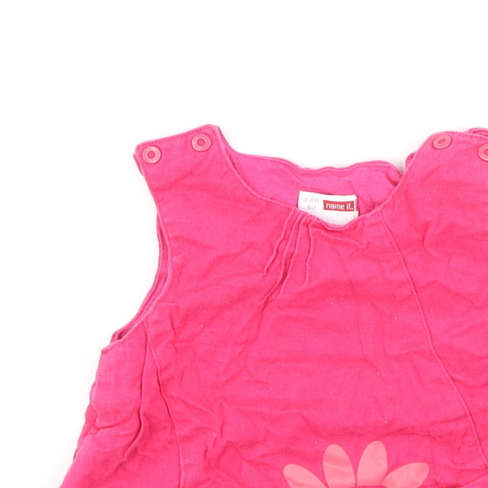 name it Girls Pink  Cotton A-Line  Size 2-3 Years  Round Neck