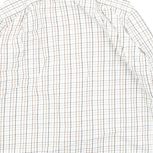 Double TWO Mens Beige Plaid Cotton  Polo Size 40 Collared