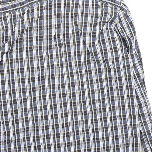 Oakman Mens Blue Plaid Cotton  Polo Size L Collared