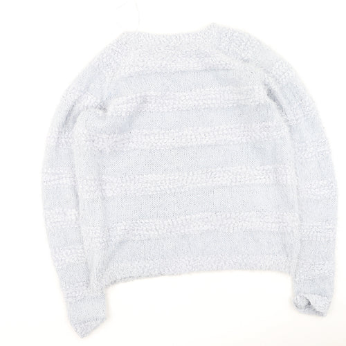Collection Womens Blue Round Neck  Polyester Pullover Jumper Size 18