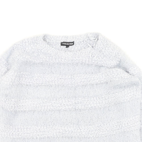 Collection Womens Blue Round Neck  Polyester Pullover Jumper Size 18