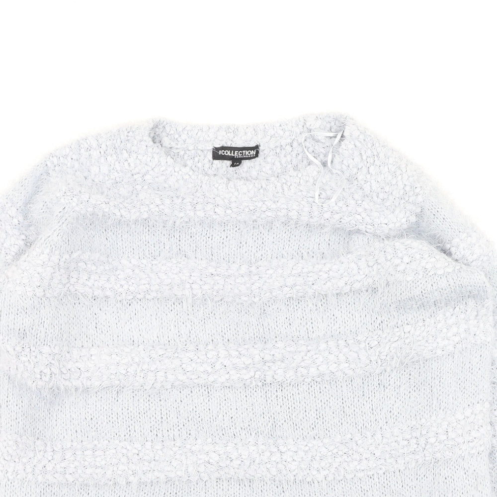 Collection Womens Blue Round Neck  Polyester Pullover Jumper Size 18