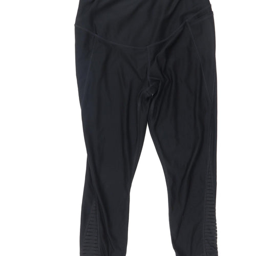 Active Womens Black  Polyester Pedal Pusher Leggings Size M L22 in Regular
