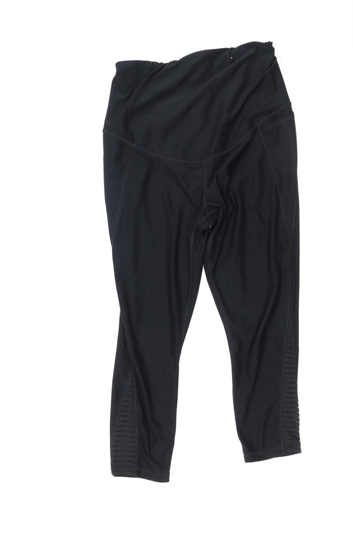 Active Womens Black Polyester Pedal Pusher Leggings Size M L22 in Regular