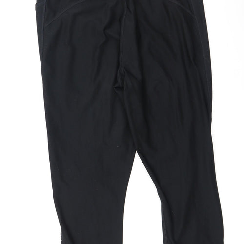 Active Womens Black  Polyester Pedal Pusher Leggings Size M L22 in Regular