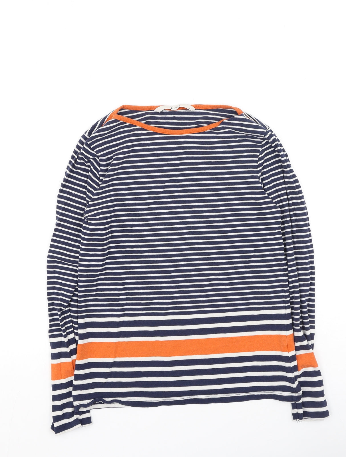 TU Womens Multicoloured Striped Cotton Basic T-Shirt Size 8 Round Neck