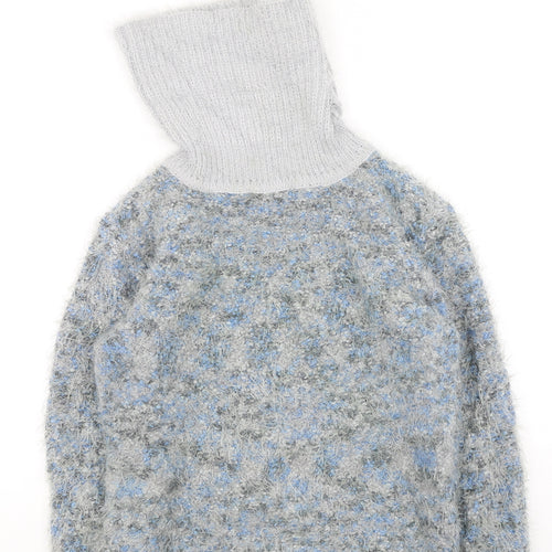 Just elegance Womens Multicoloured High Neck  Polyester Pullover Jumper Size S